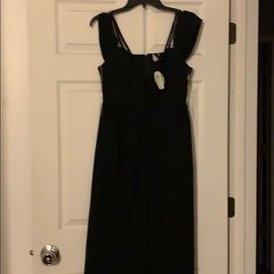 Windsor’s black mini dress with sheer long cover